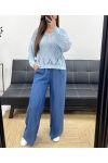 PE0458 CROCHET SWEATER SKY BLUE