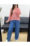 PE0458 SWETER Z TERAKOTY NA SZYDEŁKU