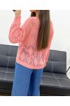 PE0458 SWETER Z TERAKOTY NA SZYDEŁKU