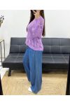 PE0458 LILAC CROCHET SWEATER
