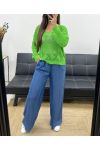 PE0458 CROCHET SWEATER LIME GREEN