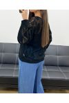 MAGLIONE ALL'UNCINETTO PE0458 NERO