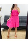 RUFFLE DRESS PE1191 FUCHSIA