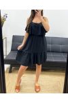 RUFFLE DRESS PE1191 BLACK
