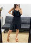 RUFFLE DRESS PE1191 BLACK