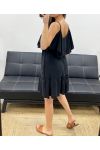 RUFFLE DRESS PE1191 BLACK
