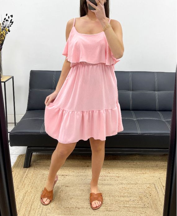 PINK PE1191 RUFFLE DRESS