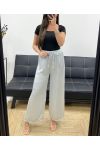 PANTALONE PALAZZO IN RASO EFFETTO RASO PE1293 GRIGIO