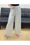 PANTALONE PALAZZO IN RASO EFFETTO RASO PE1293 GRIGIO