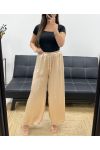 PALAZZO SATIN TROUSERS SATIN EFFECT PE1293 BEIGE