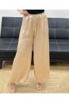 PALAZZO HOSE AUS SATIN MIT SATINEFFEKT PE1293 BEIGE