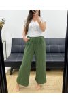 PANTALONE A RIGHE GAMBA LARGA PE1289 KHAKI