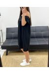 ABITO CON SCOLLO ELASTICIZZATO PE767 NERO