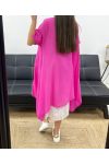 PE1029 FUSHIA SUKIENKA Z GAZY BAWEŁNIANEJ + ZESTAW KAMIZELEK