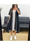 ENSEMBLE ROBE + GILET GAZE DE COTON PE1029 NOIR