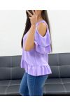 OBERTEIL MIT OFFENEN SCHULTERN + KOSTENLOSE HALSKETTE PE982 LILAC