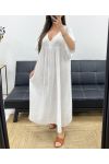 OVERSIZE-MAXIKLEID AUS BAUMWOLLGAZE PE1272 WEISS