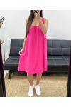 SUKIENKA OVERSIZE Z HAFTEM NA PLECACH PE815 FUSHIA
