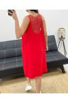 OVERSIZED DRESS BACK EMBROIDERY PE815 RED