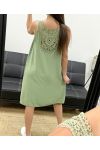SUKIENKA OVERSIZE Z HAFTEM NA PLECACH PE815 KAKI