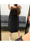 SUKIENKA OVERSIZE Z HAFTEM NA PLECACH PE815 CZARNA