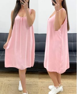 SUKIENKA OVERSIZE Z HAFTEM NA PLECACH PE815 RÓŻOWA
