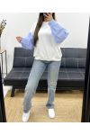 SUDADERA BIMATERIAL EXTRA SUAVE PE1149 BLANCO