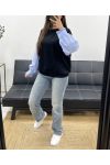 SUDADERA BIMATERIAL EXTRA SUAVE PE1149 NEGRO
