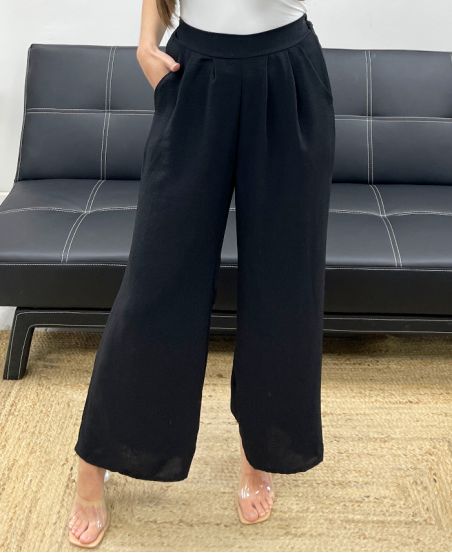 PANTALONE 2 TASCHE FLUIDO PE1282 NERO