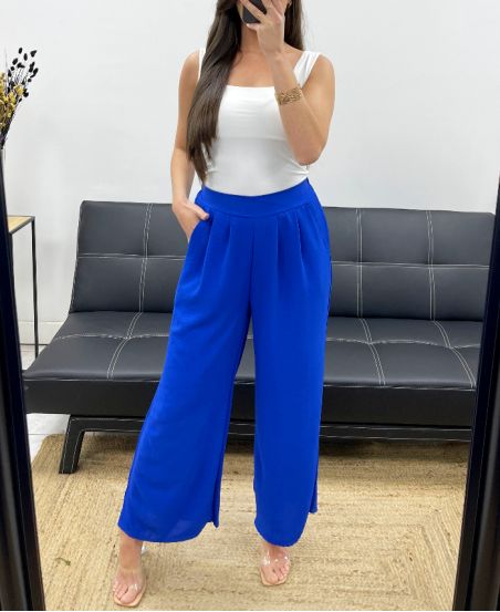 PANTALONE 2 TASCHE FLUIDO SS1282 BLU ROYAL