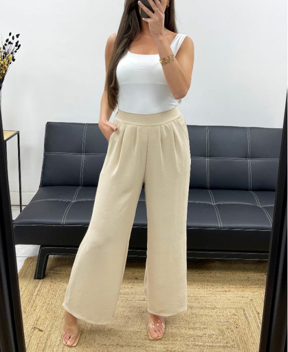 PANTALONI 2 TASCHE FLUENTI PE1282 BEIGE