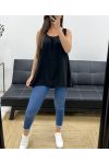 OVERSIZE TOP FLUIDE DOS BRODERIE PE1100 NOIR