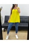 OVERSIZE TOP FLUIDE DOS BRODERIE PE1100 JAUNE