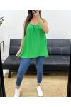 OVERSIZE TOP FLUIDE DOS BRODERIE PE1100 VERT