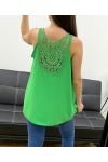 OVERSIZE TOP FLUIDE DOS BRODERIE PE1100 VERT