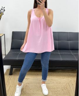OVERSIZED FLUID TOP BACK EMBROIDERY PE1100 PINK