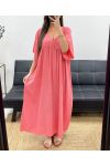 SUKIENKA MAXI Z NADRUKIEM PE1264 CORAL