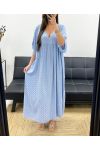 FLOWING PRINT MAXI DRESS SS1264 SKY BLUE