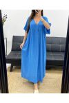 MAXIKLEID MIT FLIESSENDEM PRINT SS1264 BLAU
