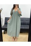 ZWIEWNA SUKIENKA MAXI Z NADRUKIEM PE1264 KHAKI