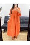 MAXIKLEID MIT FLIESSENDEM PRINT SS1264 ORANGE