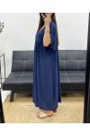 MAXIKLEID MIT FLIESSENDEM PRINT SS1264 MARINEBLAU