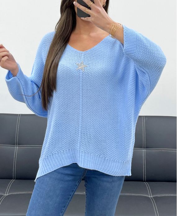 STAR PULLOVER PE0317 SKY BLUE