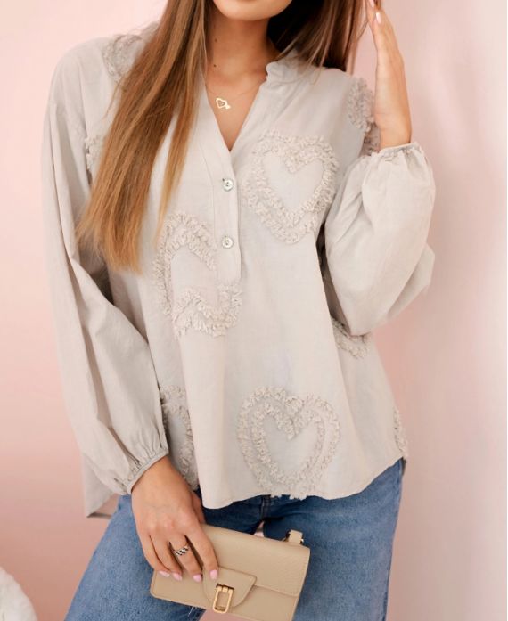 BAUMWOLLE HERZ TUNIKA PE1335 BEIGE