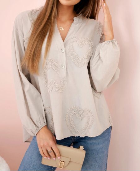 BAUMWOLLE HERZ TUNIKA PE1335 BEIGE
