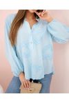 TUNICA CUORE IN COTONE PE1335 AZZURRO CIELO