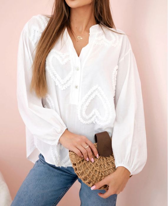 COTTON HEART TUNIC PE1335 WHITE