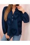 TUNICA CUORE IN COTONE PE1335 NAVY