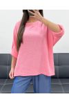 PE1254 TOP IN GARZA DI COTONE ROSA