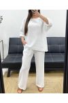 PE1254 TOP IN GARZA DI COTONE BIANCO